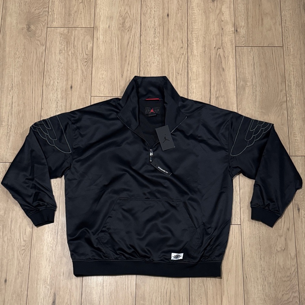 Jordan 1/4 Zip Standard Fit Black Long Sleeve Pullover Men’s Size XL New